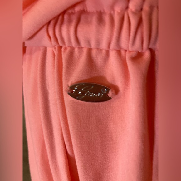 NWOT Guess Romper Bright Peach Sleeveless Strapless Pockets Drawstring Med - Picture 7 of 15